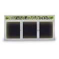 thumbnail image 1 of United Visual Products UV353HI-SATIN-RUBBER 72 x 36 in. Triple Door Traditional Indoor with Header & Illumination Enclosed Corkboard with Black Rubber Backing Board & Satin Anodized Aluminum Frame, 1 of 1