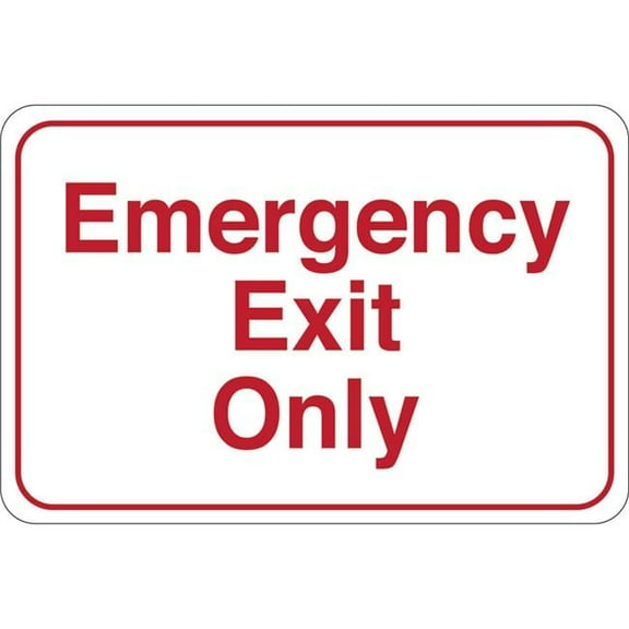 United Visual Products UVOS1043 6 x 9 in. Emergency Exit Only Facility Sign, Red & White