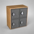 thumbnail image 1 of United Visual Products UVQ1025 Cell Phone Lockers, Light Oak, Grey Door - 4 Door - Hasp Lock, 1 of 1