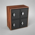 thumbnail image 1 of United Visual Products UVQ1040 Cell Phone Lockers, Cherry, Black Door - 4 Door - Hasp Lock, 1 of 1