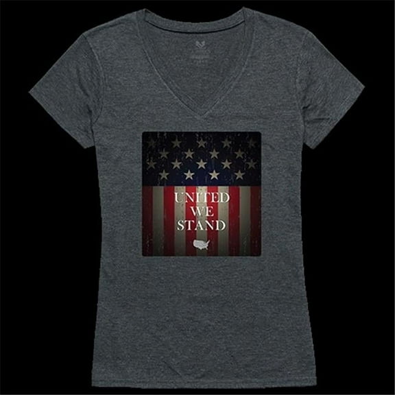 United We Graphic V-Neck T-Shirts, Heather Charcoal - 2XL