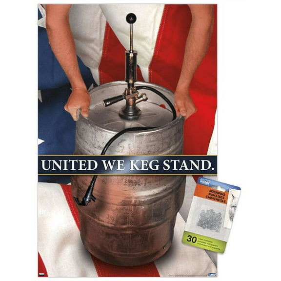 United We Keg Stand Wall Poster with Push Pins, 14.725" x 22.375"