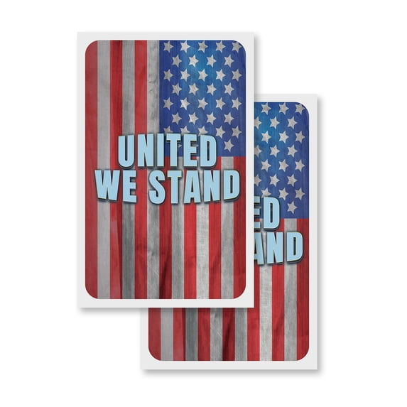 United We Stand (2-PACK) 24" x 36" Vinyl Decals | Sign Insert Peel & Stick Decals Stickers Window Signs