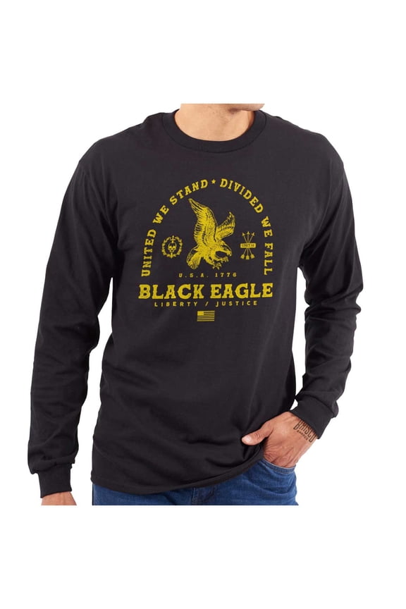 United We Stand Black Eagle Liberty Long Sleeve TShirt Men Women Brisco Brands M