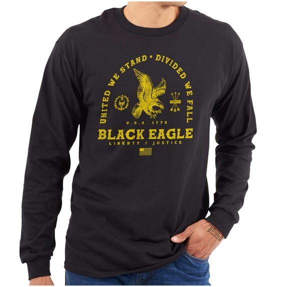 United We Stand Black Eagle Liberty Long Sleeve TShirt Men Women Brisco Brands S