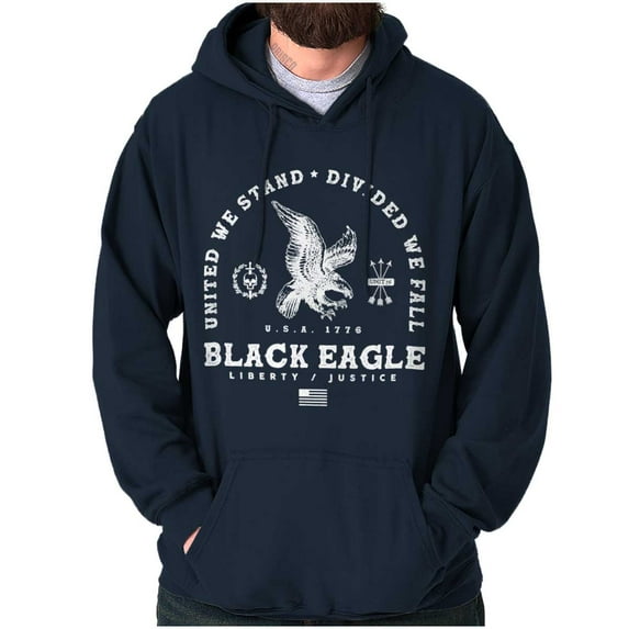 United We Stand Black Eagle Liberty Unisex Plus Fleece Graphic Hoodie Brisco Brands 5X
