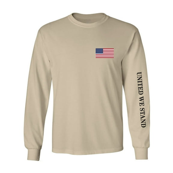 United We Stand Black Ink Sleeve Print Adult Long Sleeve T-shirt