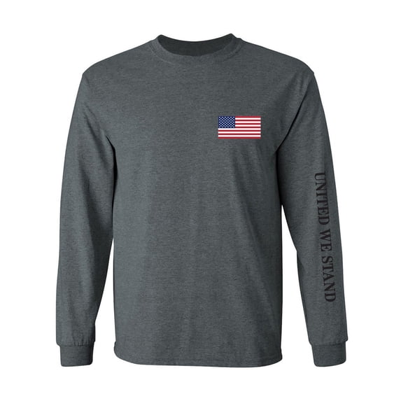 United We Stand Black Ink Sleeve Print Adult Long Sleeve T-shirt