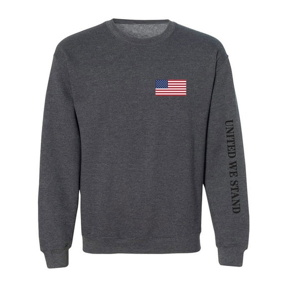 United We Stand Black Ink Sleeve Print Crewneck Sweatshirt