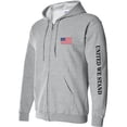 thumbnail image 1 of United We Stand Black Ink Sleeve Print Full-Zip Hooded Sweatshirt, 1 of 1