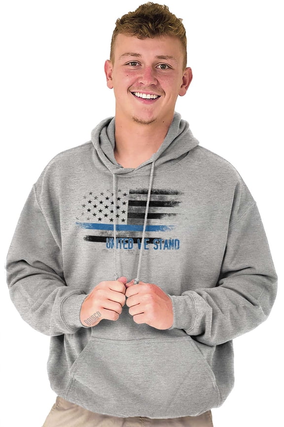 United We Stand Blue Live Matter Flag Hoodie Sweatshirt Women Men Brisco Brands M
