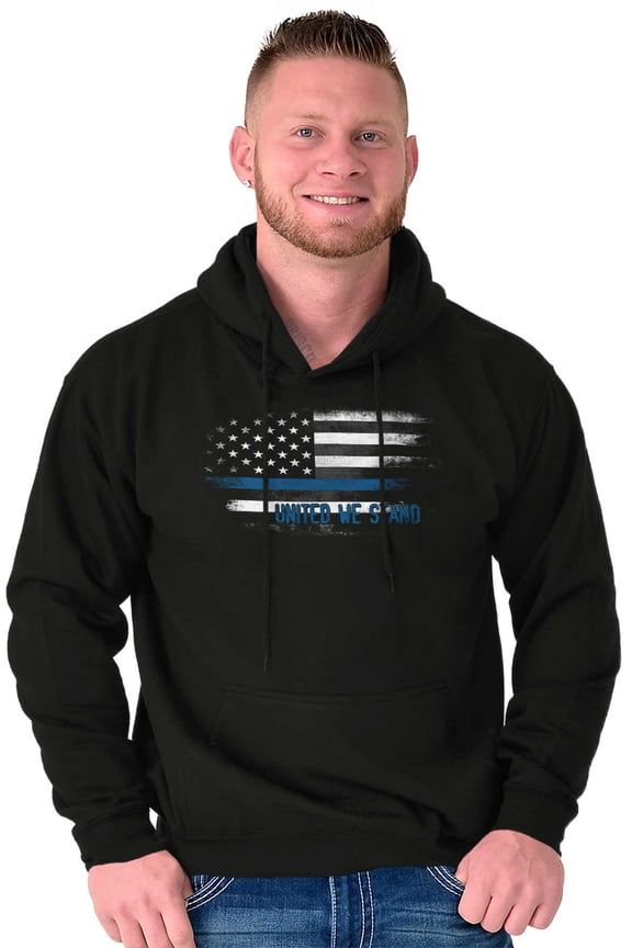 United We Stand Blue Live Matter Flag Hoodie Sweatshirt Women Men Brisco Brands X