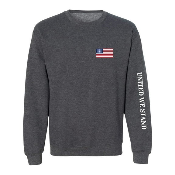 United We Stand White Sleeve Print Crewneck Sweatshirt