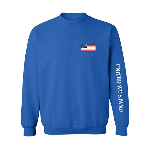 United We Stand White Sleeve Print Crewneck Sweatshirt