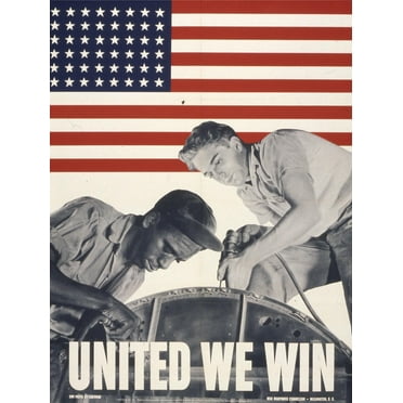 Art.com United We Win, US Propaganda Poster Giclee Print, 24" x 32"