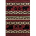 thumbnail image 1 of Woodside Bear Imprint Red Mat Rug, 1 of 5