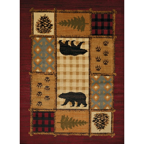 United Weavers Affinity Area Rug 750-05775 Lodge Mosaic Multi 1' 11" x 7' 2" Rectangle