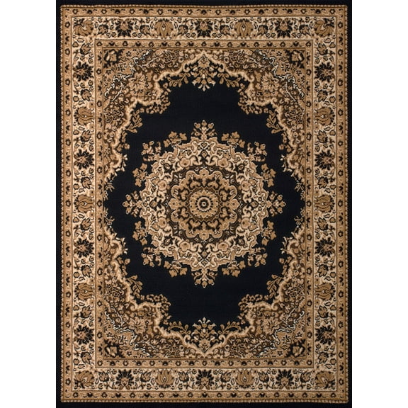 United Weavers Dallas Area Rug 851-10170 Floral Kirman Black Leaves Flowers 2' 3" x 7' 2" Rectangle