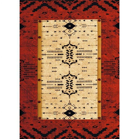 United Weavers 514 32829 35C 2 ft. 7 in. x 4 ft. 2 in. Designer Contours Made True Arrow Pattern Mat Rug, Terracotta