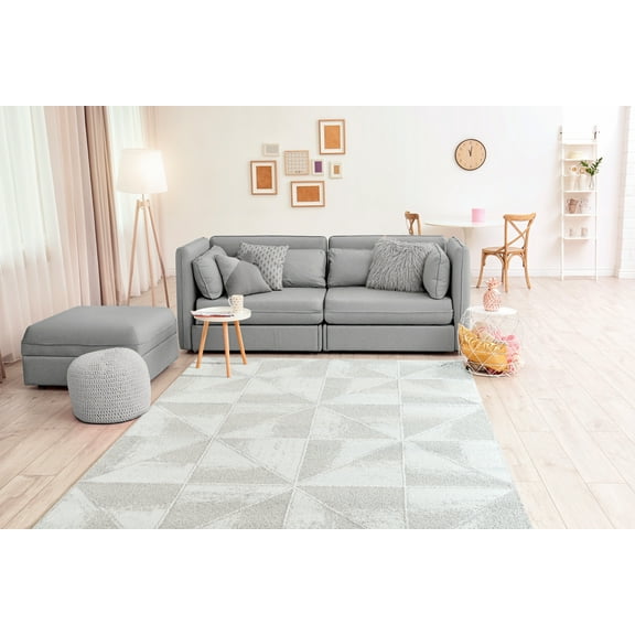 United Weavers Adara Rune Distressed Grey Woven Polyester/Olefin Area Rug or Runner