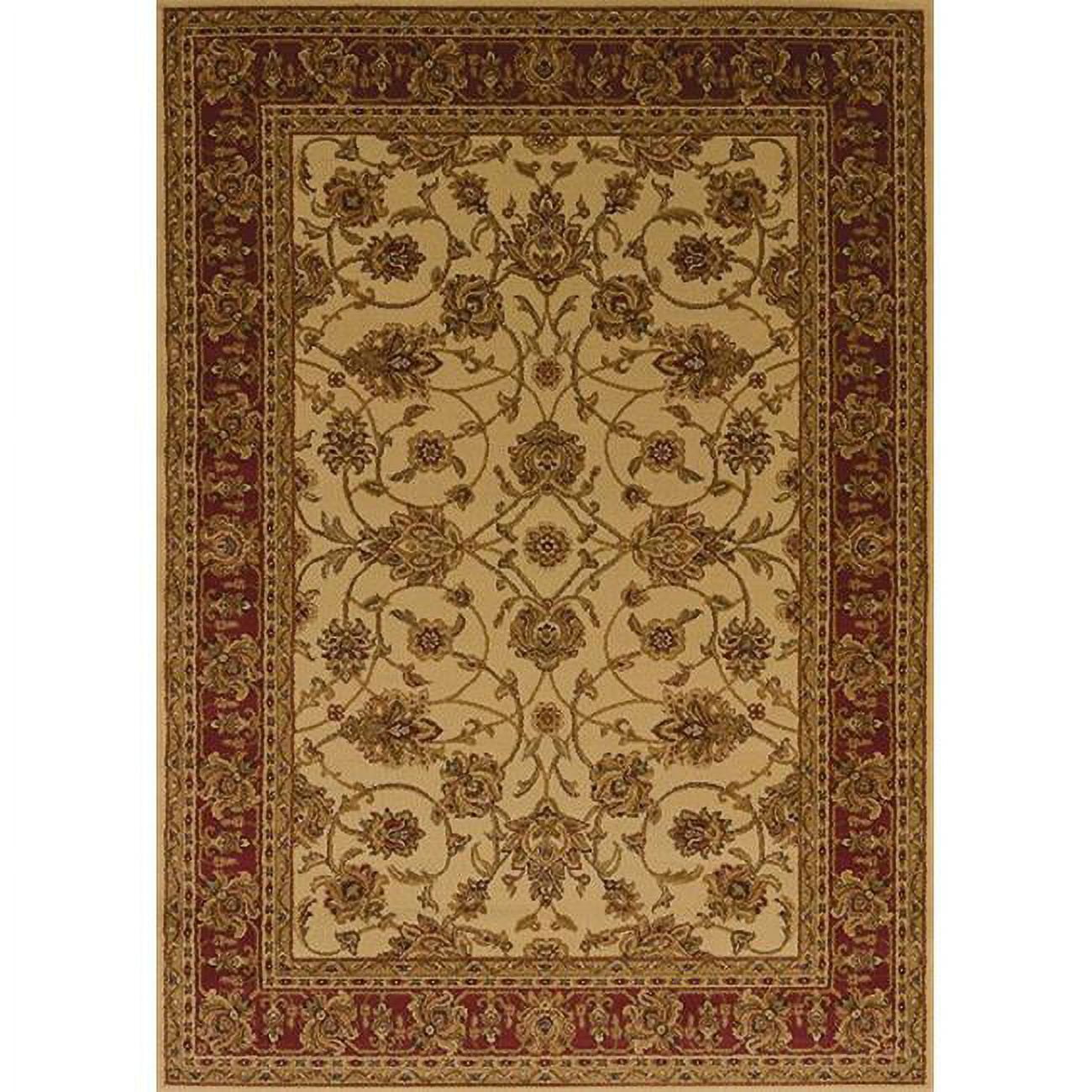 United Weavers Affinity Area Rug 75000815 Reza Ivory Bordered Scrolls