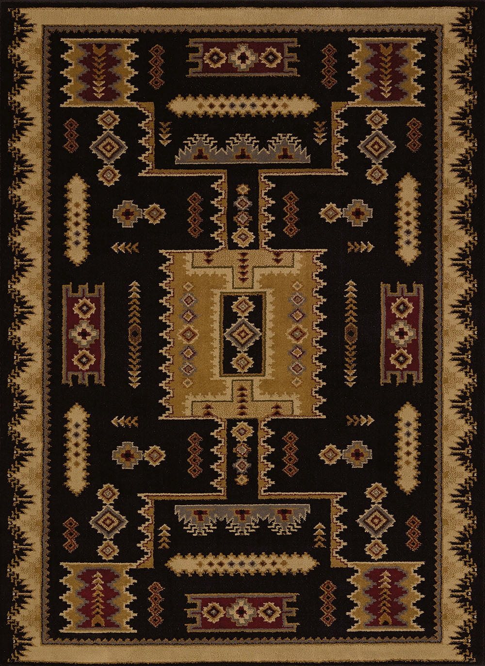 United Weavers Affinity Area Rug 750-01870 Coltan Black Diamonds Lines ...