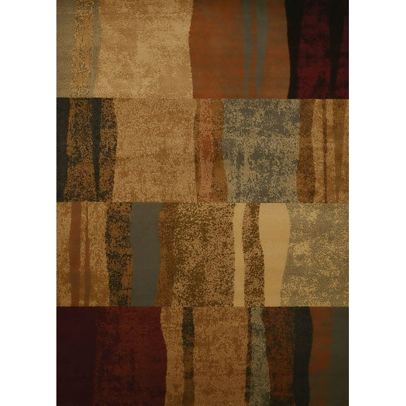 United Weavers Affinity Area Rug 750-04550 Shadows Brown Boxes Waves 1' 10" x 3' Rectangle