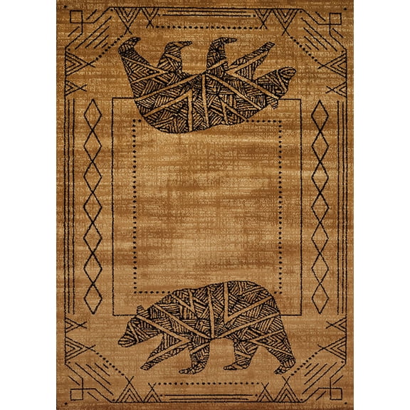 United Weavers Affinity Area Rug 750-05618 Bear Cave Gold Ornate Diamonds 7' 10" x 10' 6" Rectangle