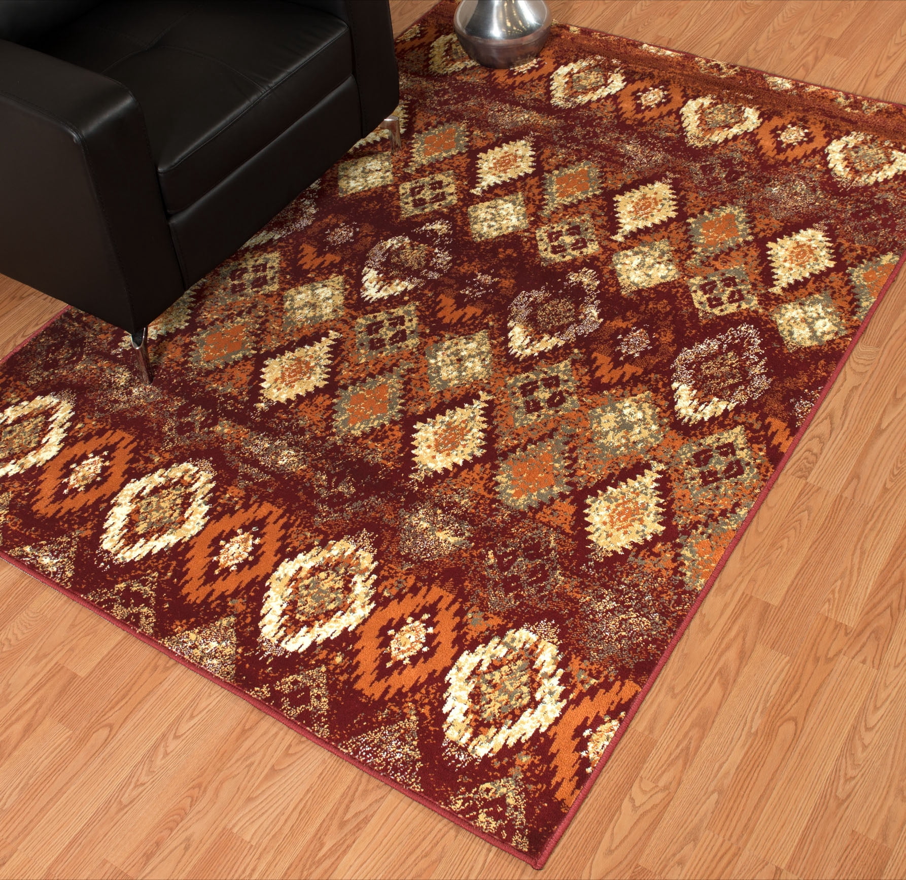 United Weavers Amarna San Paula Distressed Crimson Woven Olefin Area Rug or Runner