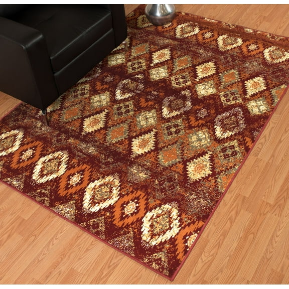 United Weavers Amarna San Paula Distressed Crimson Woven Olefin Area Rug or Runner