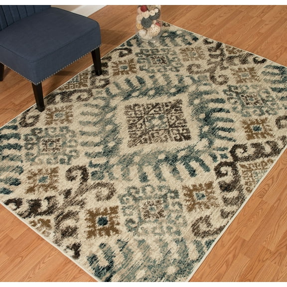 United Weavers Amarna Verazanno Distressed Blue Woven Olefin Area Rug or Runner