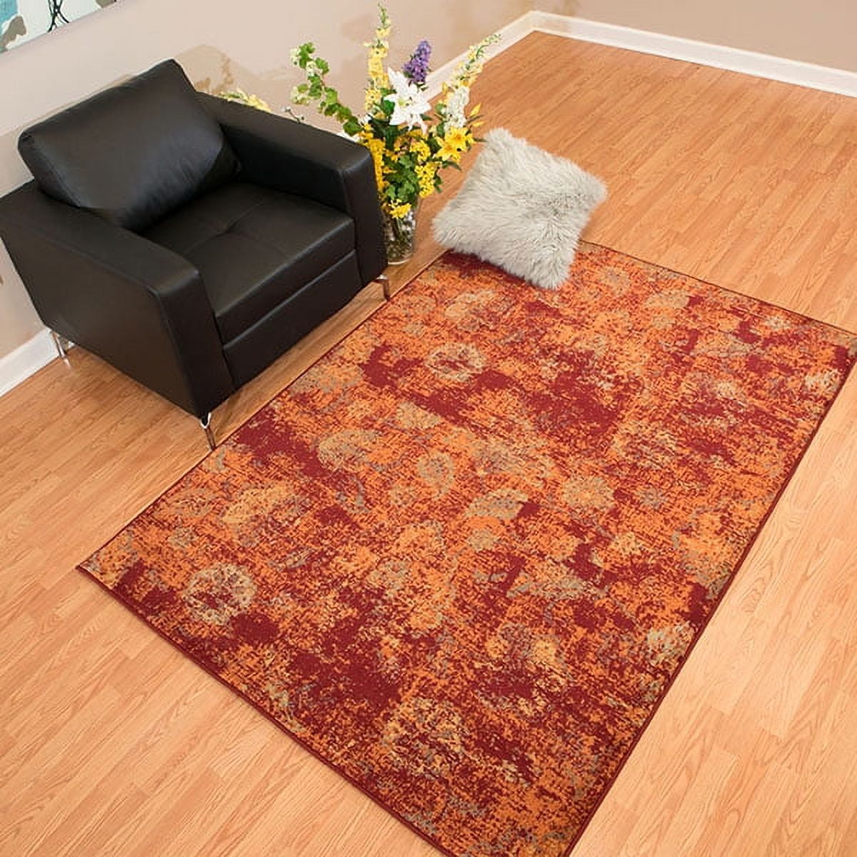 United Weavers Amarna Via Vicoasa Distressed Crimson Woven Olefin Area Rug or Runner