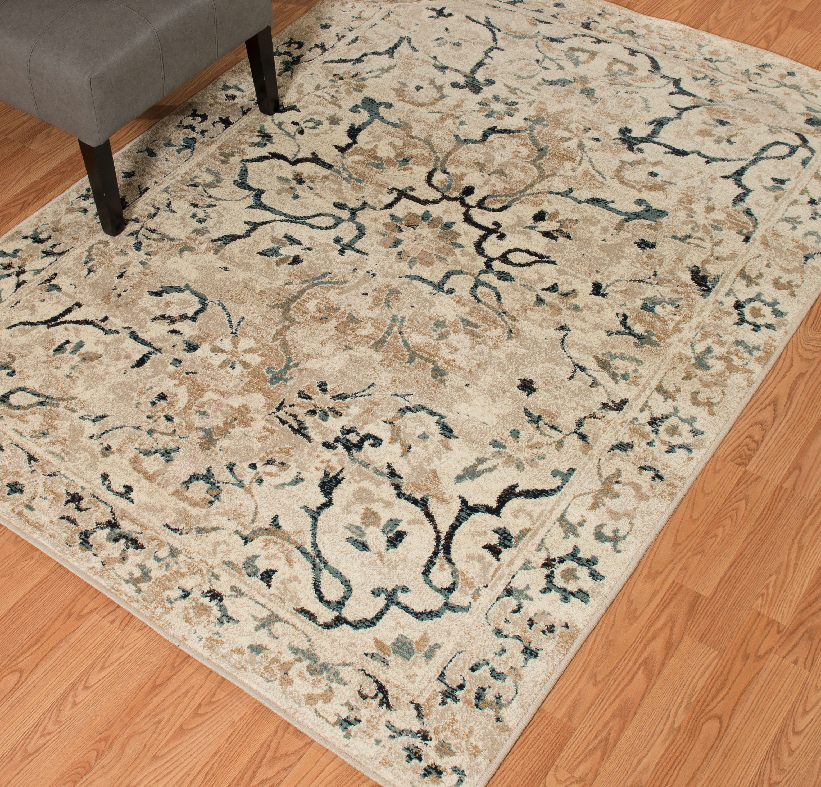 United Weavers Amarna Villa Bella Distressed Linen Woven Olefin Area Rug or Runner