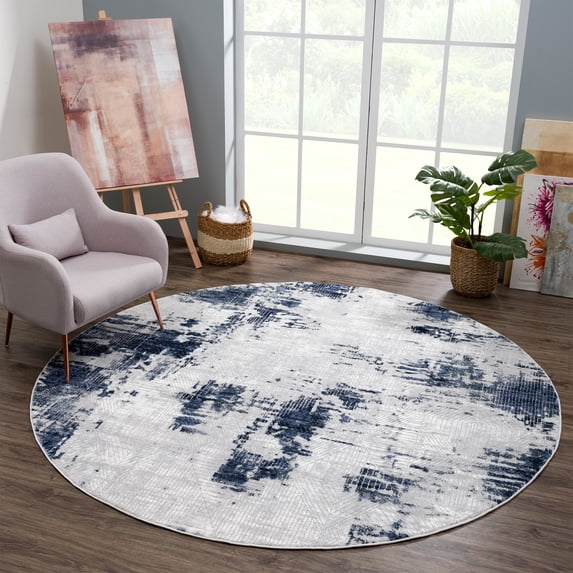 United Weavers Amir Elandra Modern Abstract Area Rug, Blue, 7'11" x 7'11"