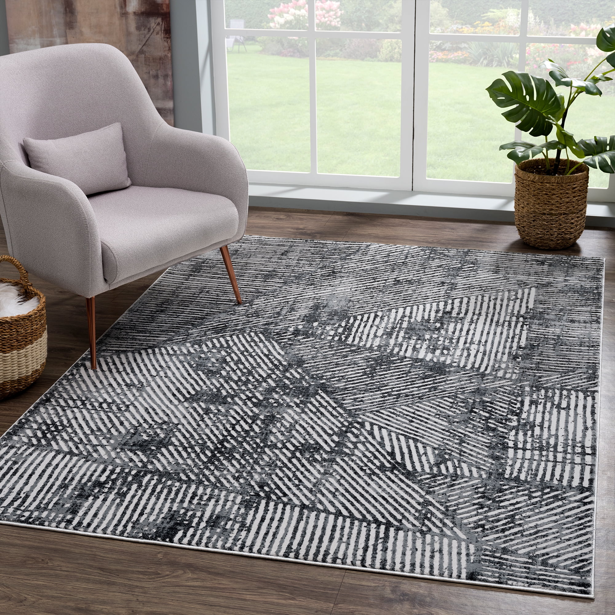 United Weavers Amir Lazar Modern Geometric Area Rug, Grey, 5'3" x 7'2"