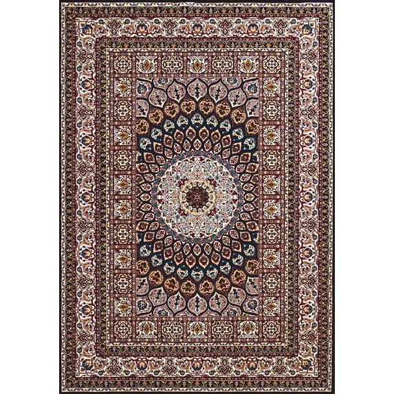 United Weavers Antiquities Area Rug 1900-01664 NAVY Fanned Boxes Circles Diamonds