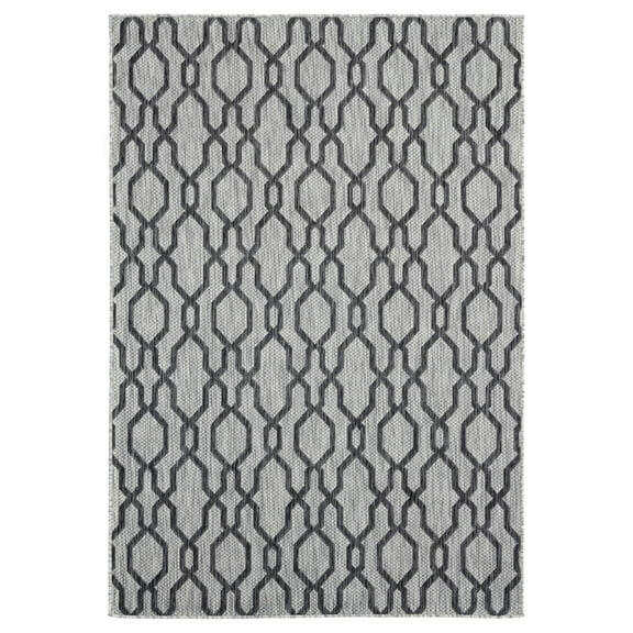 United Weavers Augusta Indoor/Outdoor Area Rug 3900 10470 Belle Mare Black 7' 10" x 10' 6" Rectangle