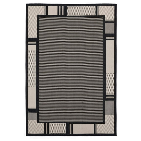 United Weavers Augusta Indoor/Outdoor Area Rug 3900 10870 Matira Black 5' 2" x 7' 6" Rectangle