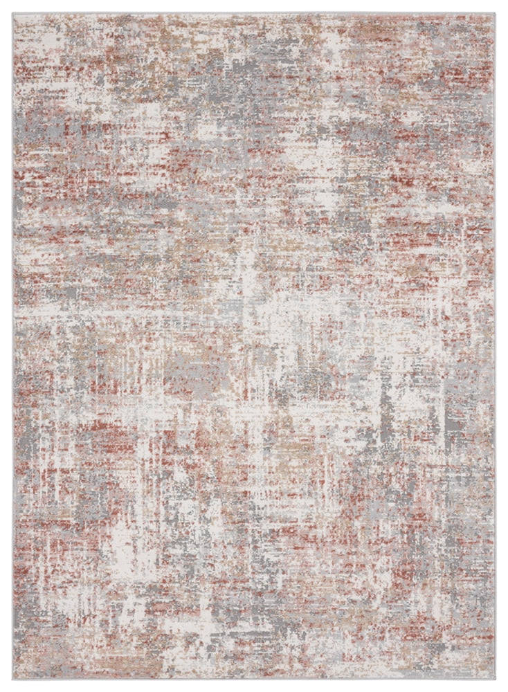 Elegance Rust Rectangle 5'3" x 7'2" Stain-Resistant Polyester Area Rug