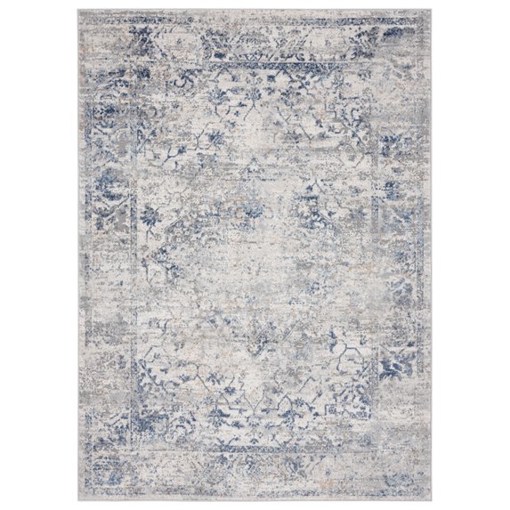 United Weavers Austin Area Rug 4540 20460 Clark Blue Bordered Scrolls 1' 11" x 3' Rectangle