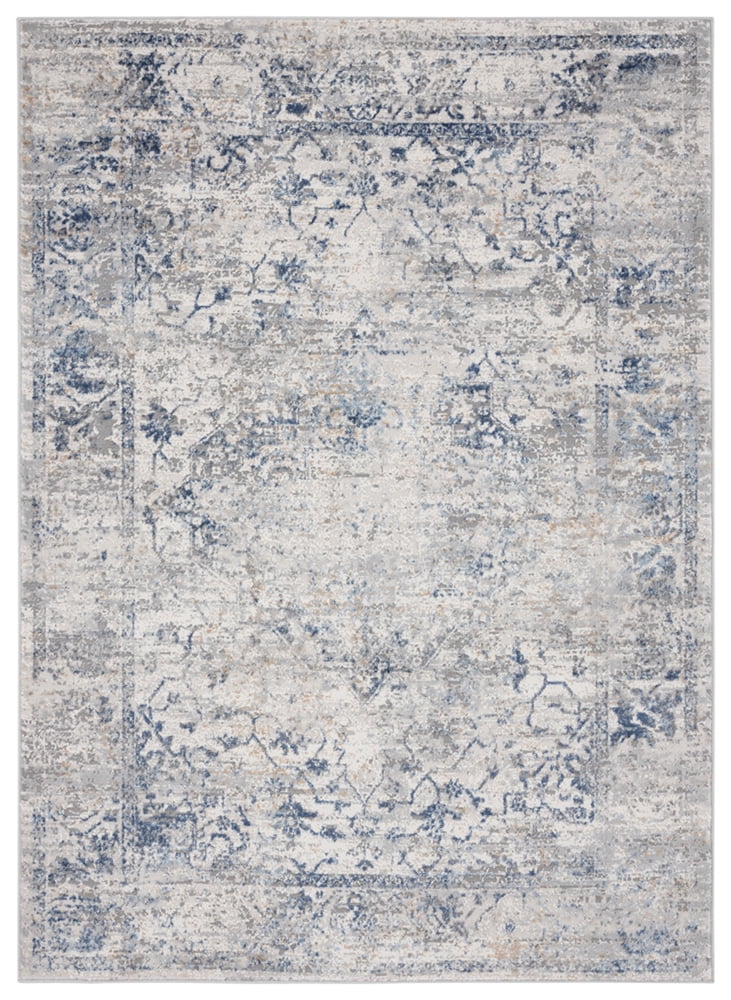 Austin Blue Polyester and Jute Stain-Resistant Runner Rug 2'7" x 7'4"