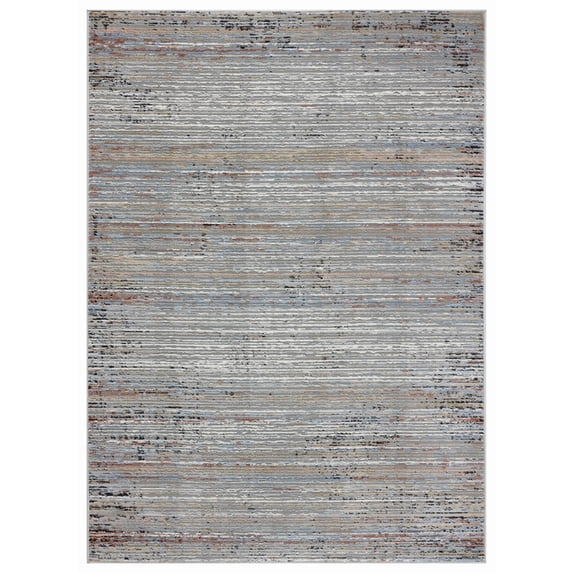 United Weavers Austin Area Rug 4540 20858 Westway Rust Banded Lines 7' 10 x 7' 10" Round