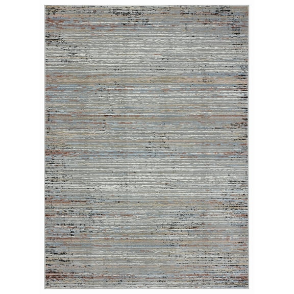 United Weavers Austin Area Rug 4540 20858 Westway Rust Banded Lines 7' 10 x 7' 10" Round