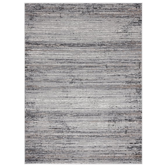 United Weavers Austin Area Rug 4540 20872 Westway Grey Rows Bars 7' 10 x 7' 10" Round