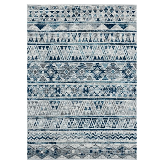 United Weavers Bali Area Rug 1815 30772 Tasmania Grey Banded Rows 1' 10" x 3' Rectangle