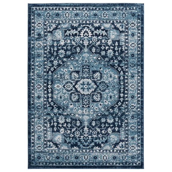 United Weavers Bali Area Rug 1815 30464 Caymen Navy Petals Bulbs 7' 10 x 7' 10" Rectangle