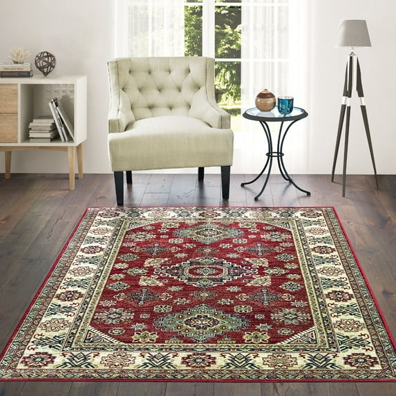 United Weavers Bedivere Morgana Oriental Red Woven Viscose Area Rug or Runner