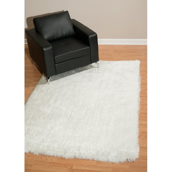 United Weavers Benella Mercia White Woven Polyester Shag Area Rug
