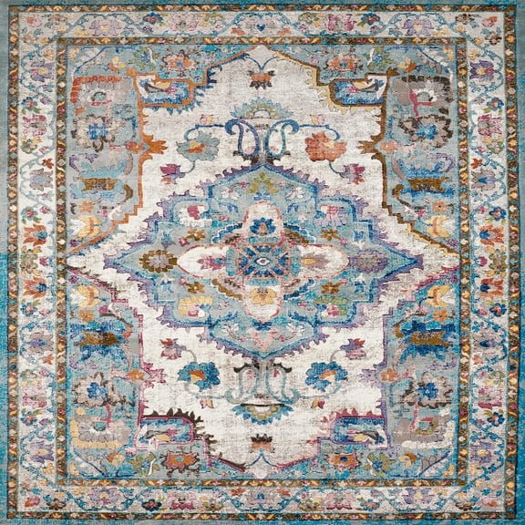 United Weavers Bodrum Kent Oriental Cerulean Woven Olefin/Polyester Area Rug or Runner Rug