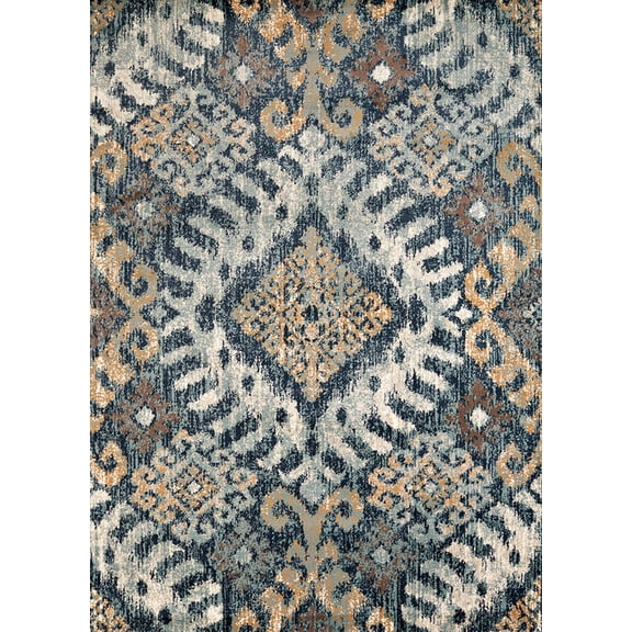 United Weavers Bridges Area Rug 3001-00264 Verazanno Navy Lines Dotted 1'10" x 7'2" Rectangle